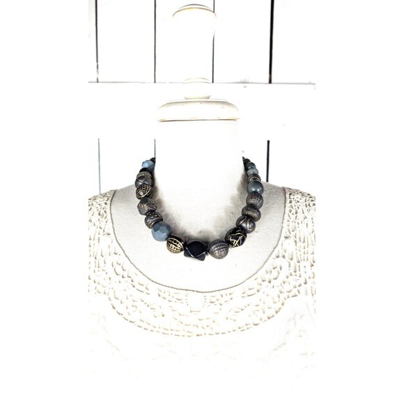 Vintage chunky beaded boho tribal necklace - Picture 2 of 5